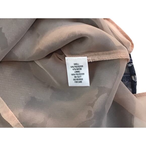 Vera Simply Vera Wang Top Black Tan Tiered Layer Floral PS - Picture 5 of 5